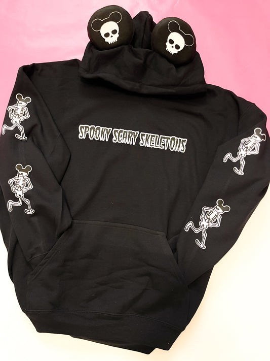 Spooky Scary Skeletons Mouse Ear Hoodie