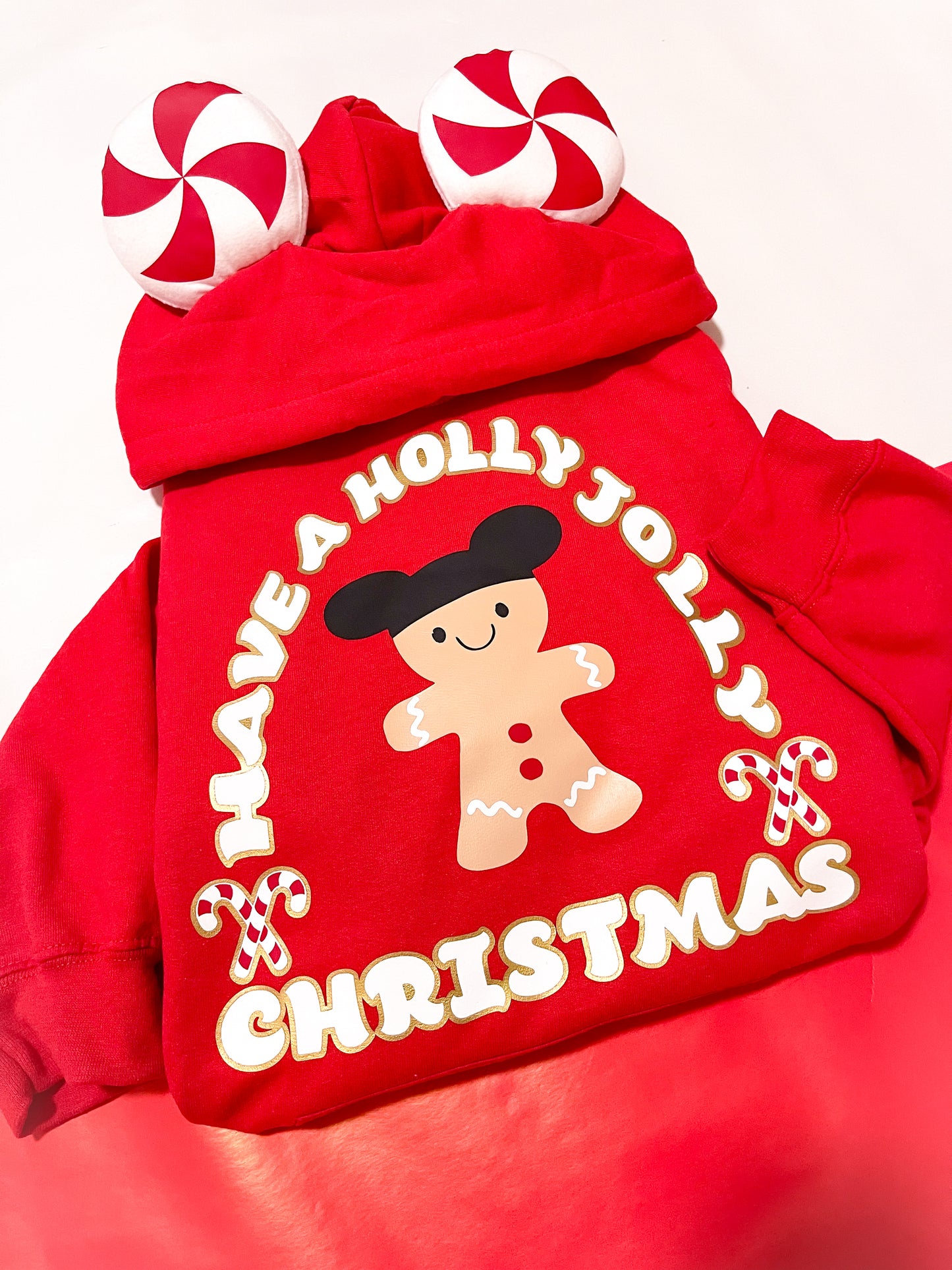 Holly Jolly Gingerbread Mouse Ear Hoodie